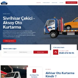 Çekici ve Oto Kurtarma Web Tasarımı